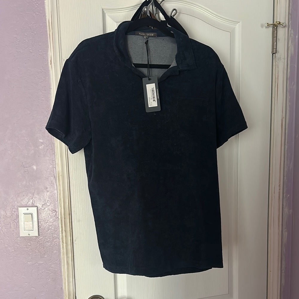 Slate & Stone Dark Blue Casual Button Down Shirt